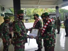 Dandim 0315/Bintan Sambut Kepulangan Dua Anggota Kodim 0315/Bintan yang Purna Tugas Sebagai Satgas Penebalan Apter di Kodam XVII Cendrawasih Papua