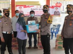 Polres Gresik, Berikan Bantuan Kepada Korban Banjir Luapan Kali Lamong