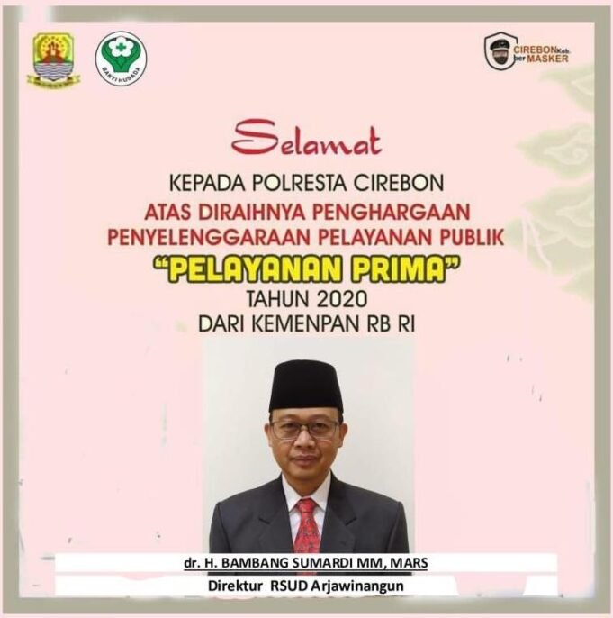 Direktur RSUD Arjawinangun Cirebon Mengucapkan Selamat Kepada Polresta Cirebon