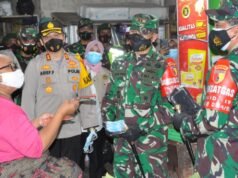 Danrem 084 Bhaskara Jaya Didampingi Dandim 0817/Gresik dan Kapolres Gresik Blusukan Di Pasar Kota Pudak