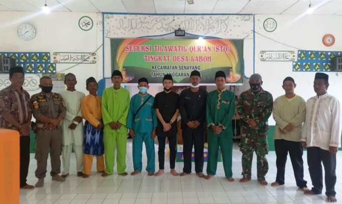 Jelang Pembukaan STQ Tingkat Desa, Babinsa Desa Laboh Terapkan Prokes