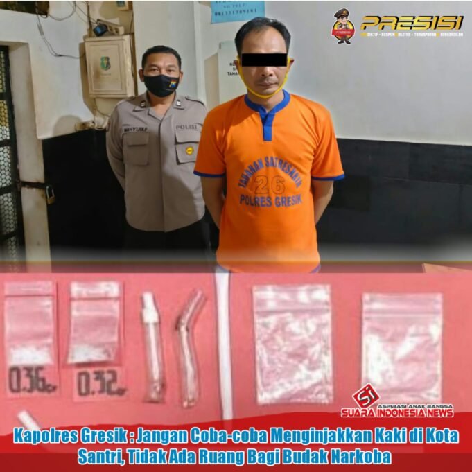 Kapolres Gresik : Jangan Coba-coba Menginjakkan Kaki di Kota Santri, Tidak Ada Ruang Bagi Budak Narkoba