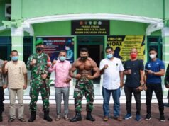 Dandim 0103/Aceh Utara Lepas Atlet Binaragawan Kontingen Lhokseumawe ke PON XX Papua Tahun 2021