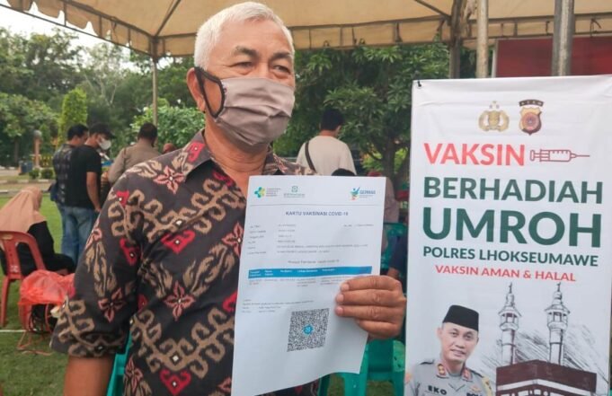 Berkesempatan Dapat Umrah Gratis, Warga Antusias Ikut Vaksinasi Merdeka di Lhokseumawe