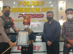 Kapolres Lhokseumawe Berikan Penghargaan Kepada Duta Aceh asal Kuta Makmur di Ajang IMB 2021