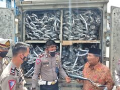 Sat Lantas Polres OKU Amankan Mobil Box Angkut Ribuan Unit Kenalpot Brong