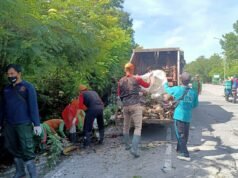 Banyak Sampah di Jalan Raya Arteri, KPH Padangan Perum Perhutani Kerja Bakti Bersihkan Sampah