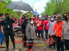 Gercep, Mensos Tinjau Warga Terdampak Banjir Akibat Luapan Kali Lamong di Desa Cermen Kec. Kedamean