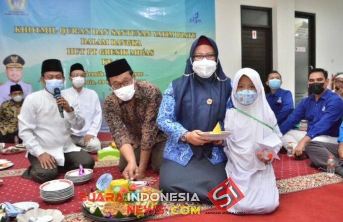 Dalam Rangka HUT PT. Gresik Migas Ke 14, Wabup Gresik Hadiri Khotmil Qur’an dan Santunan Yatim Piatu