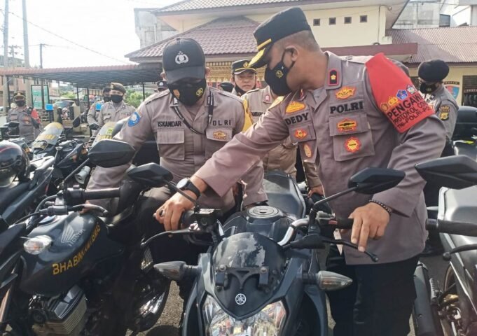 Polres Lhokseumawe Cek Kelengkapan Kendaraan Dinas Personel
