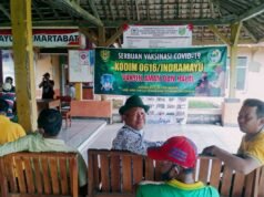 Program BSMSS dan Vaksinasi dari Kodim 0616/Indramayu disambut Antusias Warga Temiyangsari