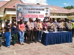 Polres Nias Selatan Press Release Akhir Tahun 2021