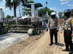 Jalur Poros Gresik Lamongan Belum Selesai, Kasat Lantas Lamongan Check Langsung Ke TKP