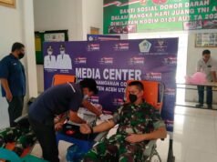 Memperingati Hari Juang TNI AD Dandim 0103/Aceh Utara Laksanakan Bhakti Sosial Donor Darah