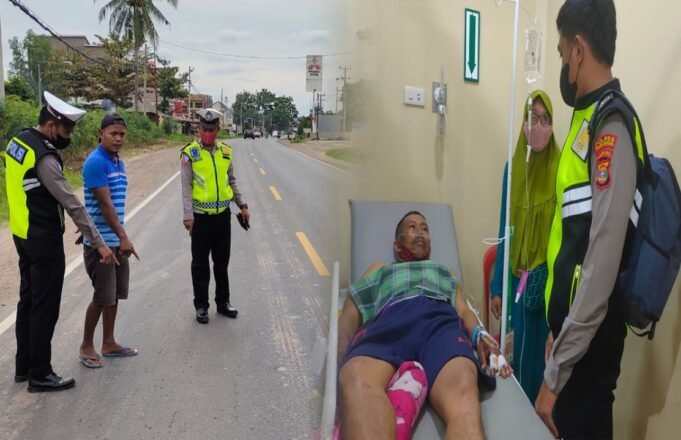 Olah TKP Kecelakaan Lalu Lintas, AKP Suhardo : Pengendara Motor Beat Luka Ringan