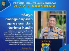Riau Capai Angka Herd Immunity, Kapolda Sampaikan Apresiasi