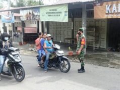 Danramil dan Personil Babinsa Koramil 10/Lolowau Kodim 0213/Nias Melaksanakan Operasi Yustisi Penegakan Disiplin Masyarakat