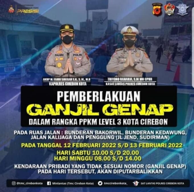 Mendukung Diberlakukannya PPKM level 3, Polres Cirebon Kota Berlakukan Gage