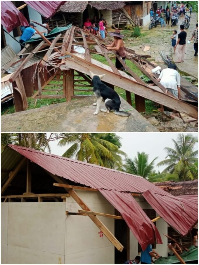 Hujan Deras Disertai Angin Kencang, Merusak Rumah Warga di Desa Olanori