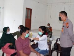 Percepat Vaksinasi, Kapolres Nias tinjau Vaksinasi Covid-19 di Kec. Lahewa Kab. Nias Utara