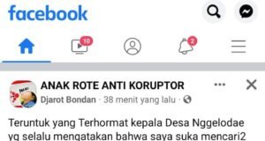 Akun Djarot Bondang Buat Petisi Terbuka di FB Protes Kades Nggelodae