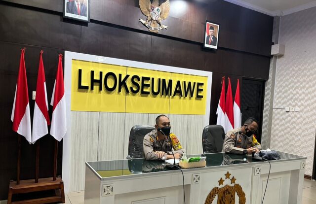 Apolres Lhokseumawe Ikuti Video Conference Taklimat Akhir Audit Kinerja Polda Aceh