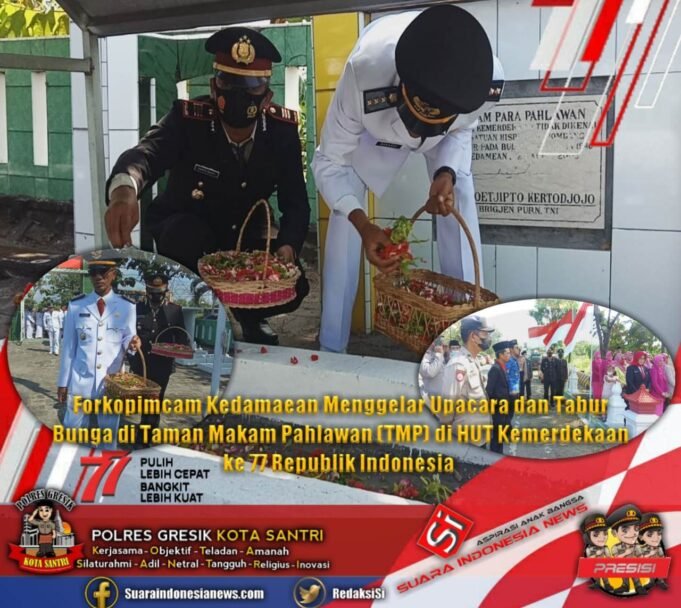 Forkopimcam Kedamaean Menggelar Upacara dan Tabur Bunga di Taman Makam Pahlawan di HUT Kemerdekaan RI ke 77