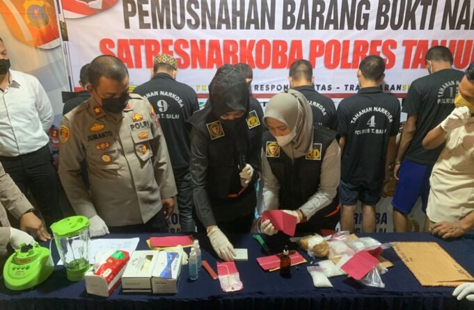 Polres Tanjungbalai Musnakan Narkotika Jenis Sabu dan Pil Ekstasi Hasil Tangkapan Dalam Waktu Tiga Bulan Terakhir