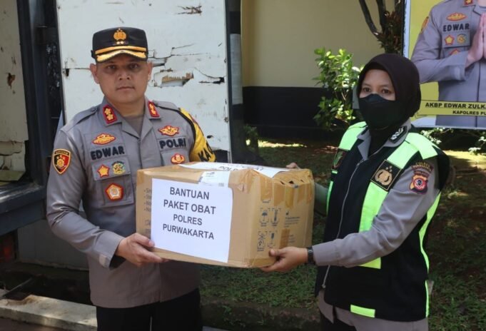 Peduli Bencana Gempa Cianjur, Polres Purwakarta Kirim Bantuan Kemanusiaan