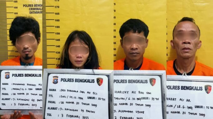 Empat Orang Pelaku Narkoba Diamankan Polisi di Duri