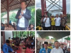 Anggota DPR RI Bambang Hermanto, Hadiri Syukuran Jembatan Gantung Sapuangin Desa Bondan