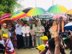 Antusias Masyarakat Obi Saat Penjemputan Bupati dan Wakil Bupati Halsel Jelang STQH ke XXVII