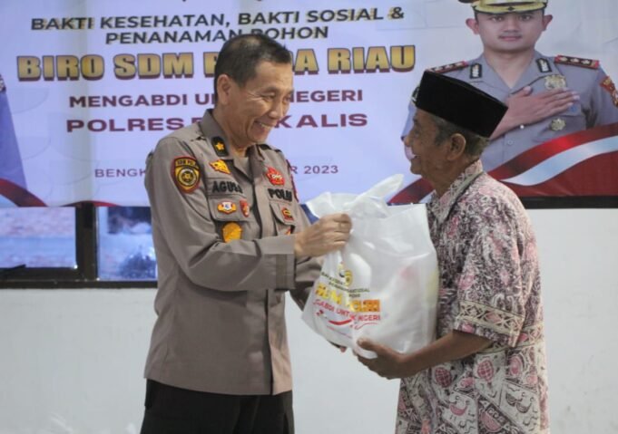 Polres Bengkalis Laksanakan Kegiatan Bakti Kesehatan dan Bakti Sosial Mengabdi untuk Negeri
