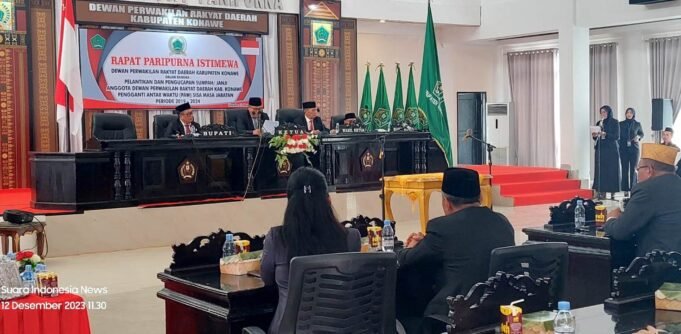 DPRD Konawe Gelar Rapat Paripurna Istimewah Pelantikan dan Pengucapan Sumpah Anggota DPRD Konawe PAW Sisa Masa Jabatan 2019-2024