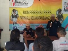 Panwascam Bangodua Gelar Konferensi Pres Tahapan Kampanye Pemilu Tahun 2024