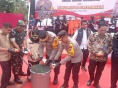 Polda Riau Musnahkan 10.5 Kg Barang Bukti Narkotika Jenis Sabu