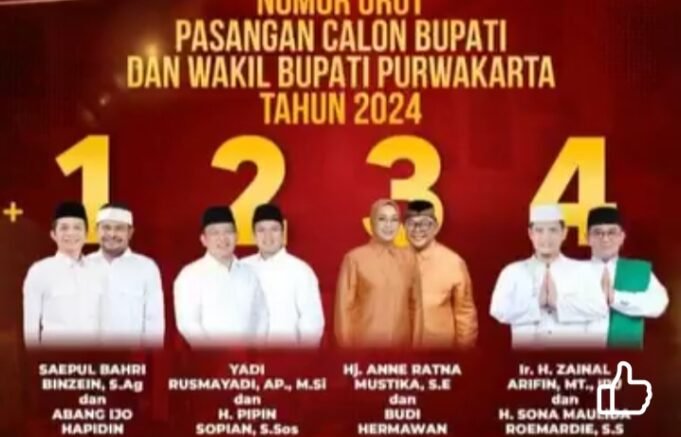 Jelang pilkada 2024, KPU Purwakarta Umumkan Nomor Urut Paslon cabup Purwakarta