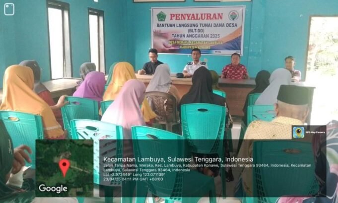 Pemdes Meraka Salurkan BLT-DD, Insentif Kader KPM, Kader Posyandu, Imam Masjid dan Guru Mengaji