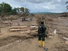 80 Persen Pemukiman di Desa Bidari Hanyut Diterjang Banjir Bandang, Koramil 29/Langkahan Terus Berjibaku Cari Korban Hilang