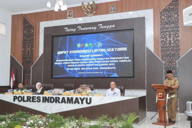 Polres Indramayu Gelar Rakor Lintas Sektoral, Pastikan Seluruh Tahapan Pilwu Berjalan Aman dan Akuntabel