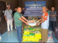 PWI Lhokseumawe dan JMSI Salurkan Bantuan Untuk Wartawan Terdampak Bencana