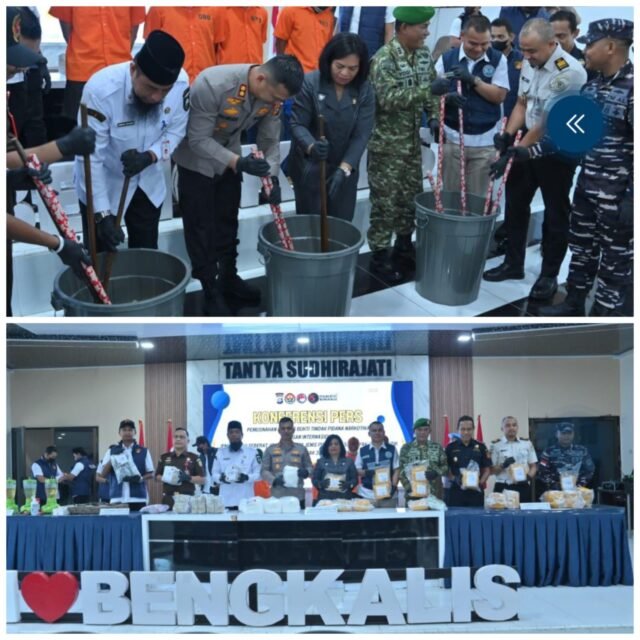 Polres Bengkalis Musnahkan Narkotika Jaringan Internasional, Selamatkan 287 Ribu Jiwa