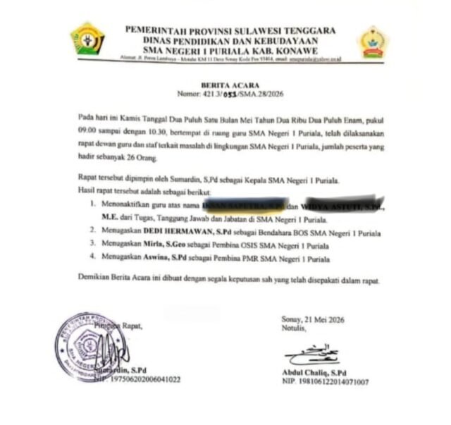 Imbas Dugaan Perselingkuhan, Dua Guru SMAN di Konawe Dinonaktifkan 1