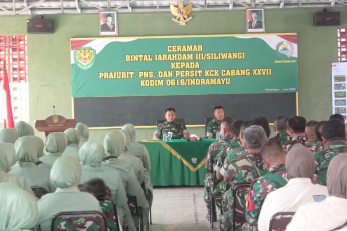 Bintaljarahdam III/Siliwangi Berikan Pembinaan Mental Kepada Prajurit, PNS, dan PERSIT KODIM 0616/Indramayu