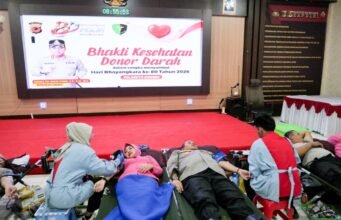 Sinergi Kemanusiaan Hari Bhayangkara ke-80, Aksi Donor Darah Polresta Cirebon Kumpulkan Ratusan Kantong Darah