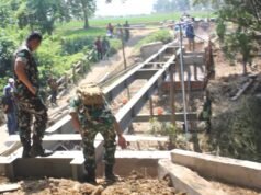 Tim Audit Wasrik Itdam III/Siliwangi Tinjau Pembangunan Jembatan di Wilayah Kodim 0616/Indramayu