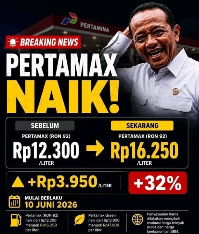 Pertamina Sesuaikan Harga BBM Nonsubsidi, Pertamax Naik Jadi Rp16.250 per Liter