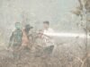 Camat Mandau dan Lurah Pematang Pudu Tinjau Lokasi Karhutla di Jalan Tegar, Libatkan Helikopter Water Bombing