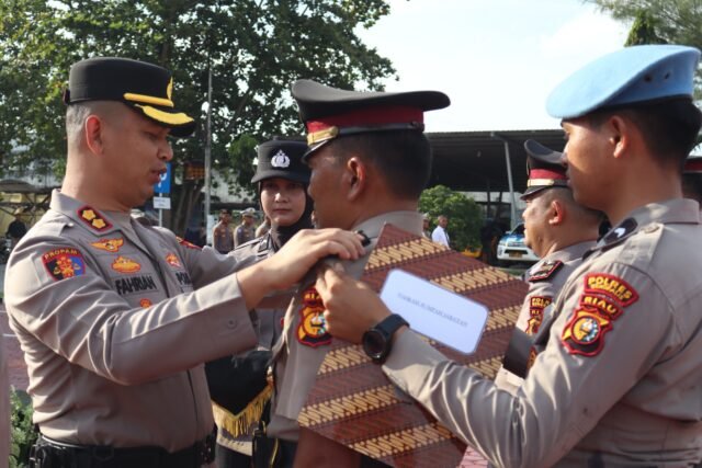 Kapolres Bengkalis Pimpin Kenal Pamit Pejabat Utama dan Kapolsek Mandau