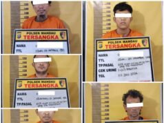 Lima Orang Diamankan Polsek Mandau Terkait Penyalahgunaan Sabu, Berawal dari Laporan Call Center 110